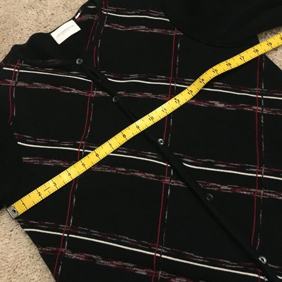 Liz Claiborne Black Diagonal Stripe Button Down Cardigan - Picture 10 of 14